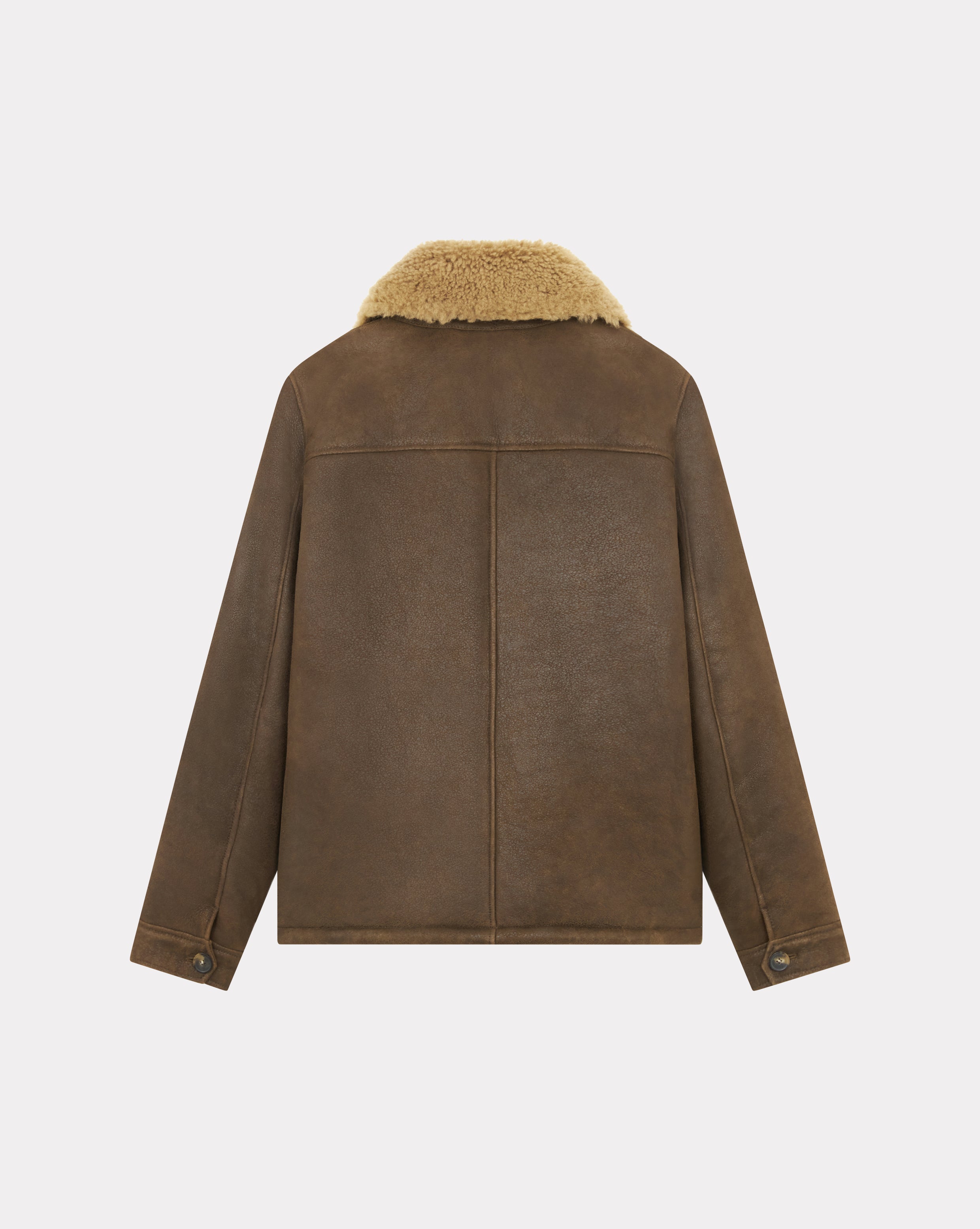 BROWN V-SHEARLING LEATHER JACKET